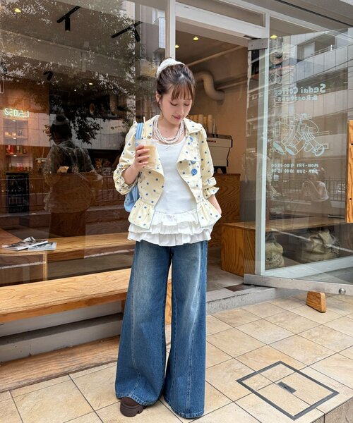 HELLO.SANFRANCISCO(ハローサンフランシスコ)の「【あやっち(@_acoba_)企画】【HELLO.SANFRANCISCO/ハローサンフランシスコ】斜めフロントビックボタンブラウス(シャツ/ブラウス・レディース・イエロー/サックスブルー・ONE SIZE)」の12枚目の写真