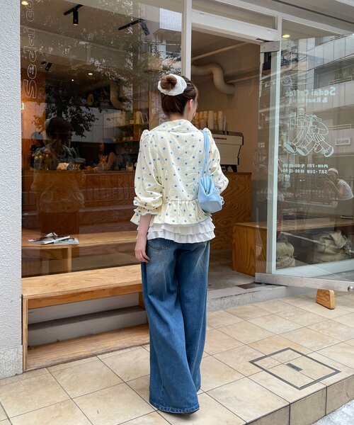 HELLO.SANFRANCISCO(ハローサンフランシスコ)の「【あやっち(@_acoba_)企画】【HELLO.SANFRANCISCO/ハローサンフランシスコ】斜めフロントビックボタンブラウス(シャツ/ブラウス・レディース・イエロー/サックスブルー・ONE SIZE)」の14枚目の写真