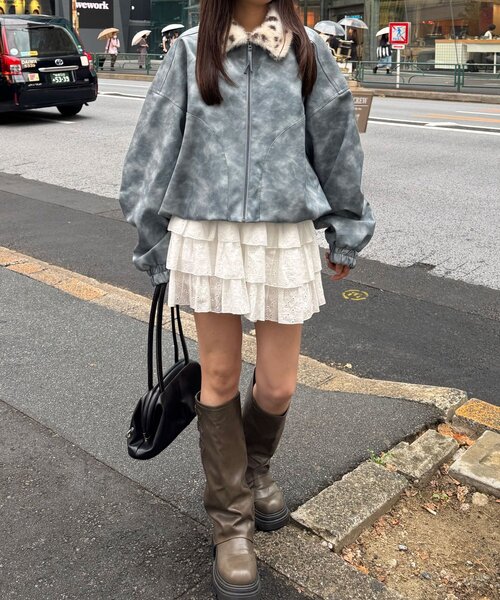 CIAOPANIC(チャオパニック)の「【エルフ×CIAOPANIC】#盛れ確フェイクレザージャケット(ブルゾン・レディース・サックスブルー・FREE)」の5枚目の写真