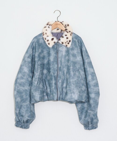 CIAOPANIC(チャオパニック)の「【エルフ×CIAOPANIC】#盛れ確フェイクレザージャケット(ブルゾン・レディース・サックスブルー・FREE)」の7枚目の写真