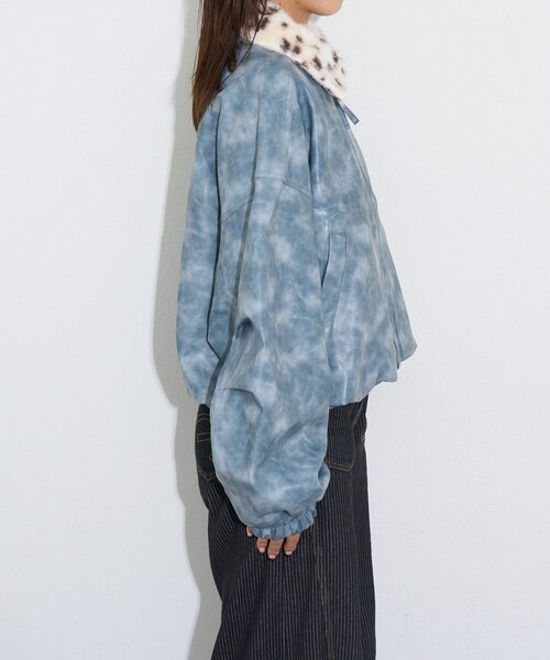 CIAOPANIC(チャオパニック)の「【エルフ×CIAOPANIC】#盛れ確フェイクレザージャケット(ブルゾン・レディース・サックスブルー・FREE)」の9枚目の写真