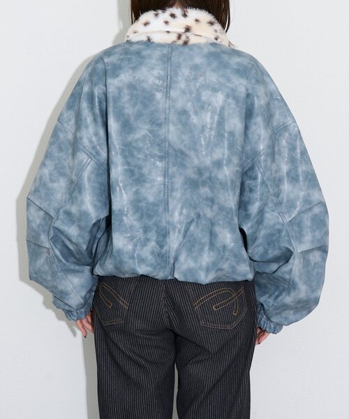 CIAOPANIC(チャオパニック)の「【エルフ×CIAOPANIC】#盛れ確フェイクレザージャケット(ブルゾン・レディース・サックスブルー・FREE)」の10枚目の写真