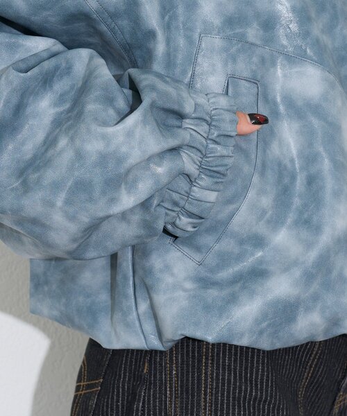 CIAOPANIC(チャオパニック)の「【エルフ×CIAOPANIC】#盛れ確フェイクレザージャケット(ブルゾン・レディース・サックスブルー・FREE)」の12枚目の写真