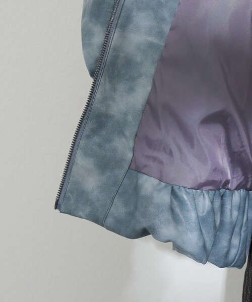 CIAOPANIC(チャオパニック)の「【エルフ×CIAOPANIC】#盛れ確フェイクレザージャケット(ブルゾン・レディース・サックスブルー・FREE)」の14枚目の写真
