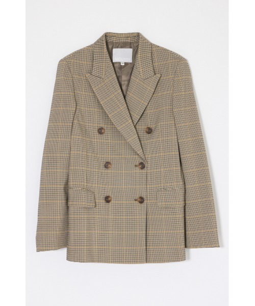 MOUSSY(マウジー)の「DOUBLE BREASTED CHECK ジャケット(その他アウター・レディース・ベージュ系その他・2/1)」の1枚目の写真