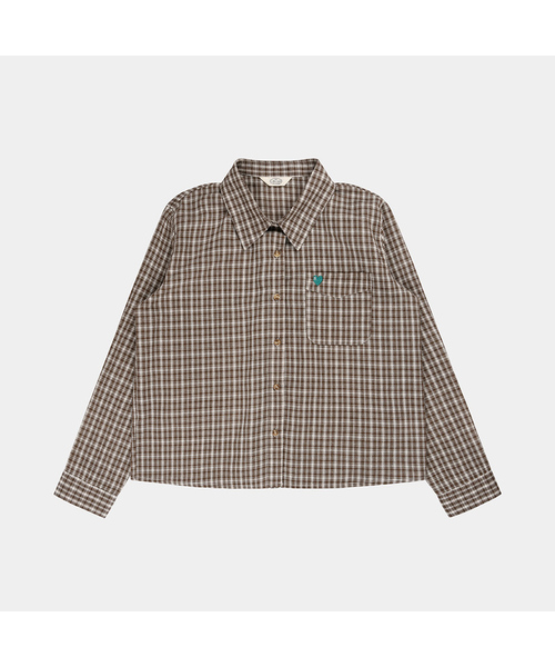 PIGMENT（ピグメント）の「アータムチェックポケット刺繍シャツ (KYNB2606307)（シャツ/ブラウス・レディース・ネイビー/ブラウン/イエロー・FREE）」の2枚目の写真