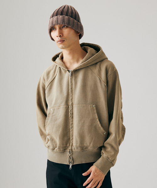 JOURNAL STANDARD(ジャーナルスタンダード)の「ラウンド スリーブ フーディ(パーカー・メンズ・シャーベット/ベージュ系その他/ブラック系その他/クリアブルー・MEDIUM/LARGE)」の8枚目の写真