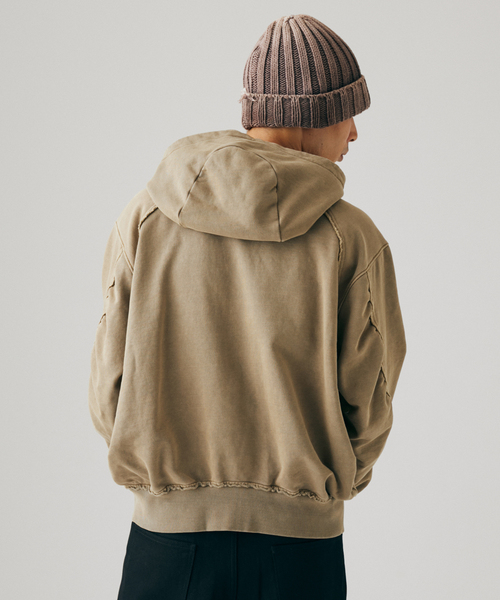 JOURNAL STANDARD(ジャーナルスタンダード)の「ラウンド スリーブ フーディ(パーカー・メンズ・シャーベット/ベージュ系その他/ブラック系その他/クリアブルー・MEDIUM/LARGE)」の9枚目の写真
