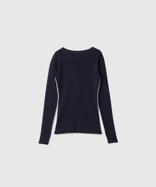 THINGS THAT MATTER(シングス ザット マター)の「WAVY FRONT CUTOUT RIB CARDIGAN / ウェイビーフロントカットアウトリブカーディガン(カーディガン/ボレロ・レディース・ブラック/グレー/サックスブルー・FREE)」の21枚目の写真