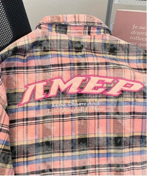 DOUBLE STEAL(ダブルスティール)の「DS刺繍ポケットチェックシャツ(シャツ/ブラウス・メンズ・ピンク・X-LARGE/LARGE/MEDIUM)」の3枚目の写真