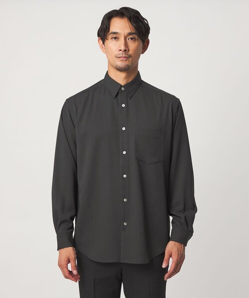 green label relaxing（グリーンレーベルリラクシング）の「【WEB限定】JUST fit ウールライク リラックス 長袖 シャツ（シャツ/ブラウス・メンズ・ブラック/ダークグリーン・XL/M/L/S）」の7枚目の写真
