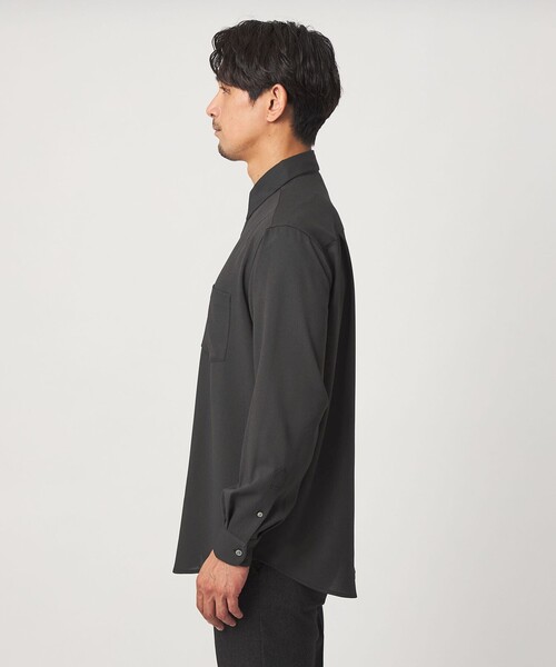 green label relaxing（グリーンレーベルリラクシング）の「【WEB限定】JUST fit ウールライク リラックス 長袖 シャツ（シャツ/ブラウス・メンズ・ブラック/ダークグリーン・XL/M/L/S）」の8枚目の写真