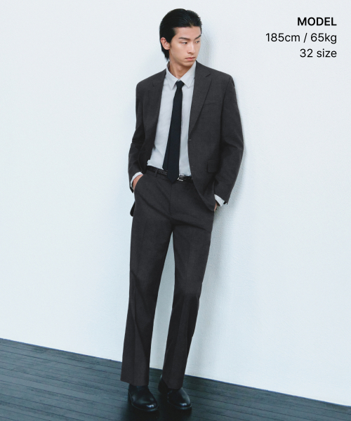 MUSINSA STANDARD（ムシンサスタンダード）の「[プラス] ストレートウールスラックス [チャコールグレー]（スラックス・メンズ・その他・28/36/38/29/30/31/32/33/34）」の3枚目の写真