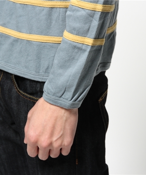dip(ディップ)の「【dip】ディップ/ ボーダーカットソー(Tシャツ/カットソー・メンズ・ベージュ/ライトブルー・SMALL/LARGE/MEDIUM)」の6枚目の写真