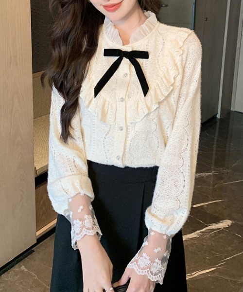 AMAJI(アマジ)の「リボン レース インナートップス(その他トップス・レディース・ベージュ・SMALL/MEDIUM/LARGE/X-LARGE)」の3枚目の写真