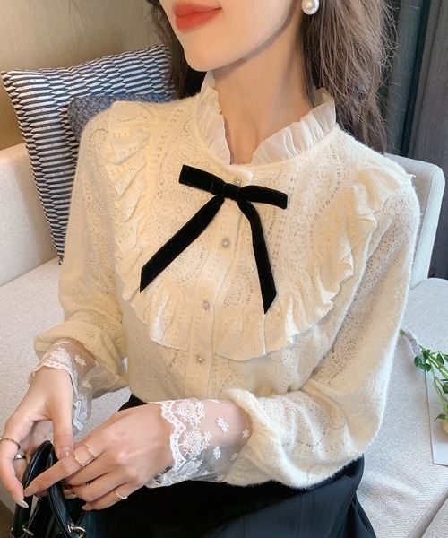 AMAJI(アマジ)の「リボン レース インナートップス(その他トップス・レディース・ベージュ・SMALL/MEDIUM/LARGE/X-LARGE)」の4枚目の写真