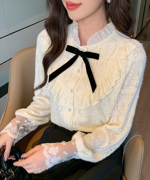 AMAJI(アマジ)の「リボン レース インナートップス(その他トップス・レディース・ベージュ・SMALL/MEDIUM/LARGE/X-LARGE)」の2枚目の写真