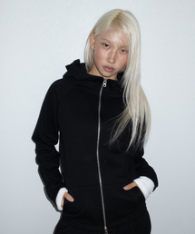 ソリXCHICKS ワンマイル スリムフィット ジップアップパーカー ブラック