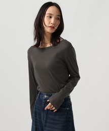 [蓄熱機能付き]カシミヤミックスクルーロングスリーブT
