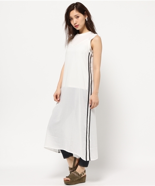 MOUSSY（マウジー）の「PIPING CAMI OP/F（ワンピース・レディース・ブラック/ホワイト・FREE）」の9枚目の写真