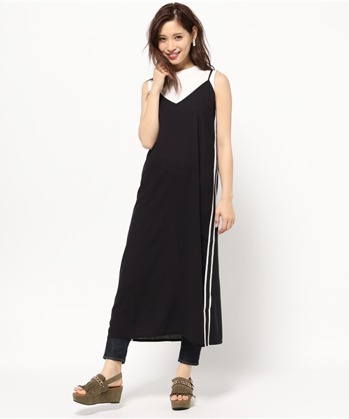 MOUSSY（マウジー）の「PIPING CAMI OP/F（ワンピース・レディース・ブラック/ホワイト・FREE）」の10枚目の写真