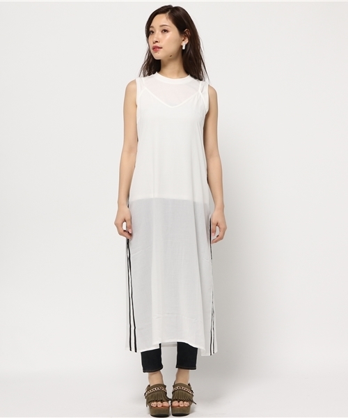 MOUSSY（マウジー）の「PIPING CAMI OP/F（ワンピース・レディース・ブラック/ホワイト・FREE）」の3枚目の写真