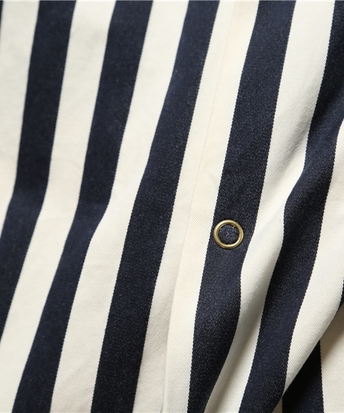 KICS DOCUMENT.（キクス ドキュメント）の「コットンストライプ スナップボタン 半袖シャツ（シャツ/ブラウス・メンズ・Navy・4）」の7枚目の写真