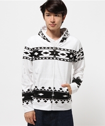 VENCEEXCHANGE | パイルオルテガプリントジップパーカー(カーディガン/ボレロ)