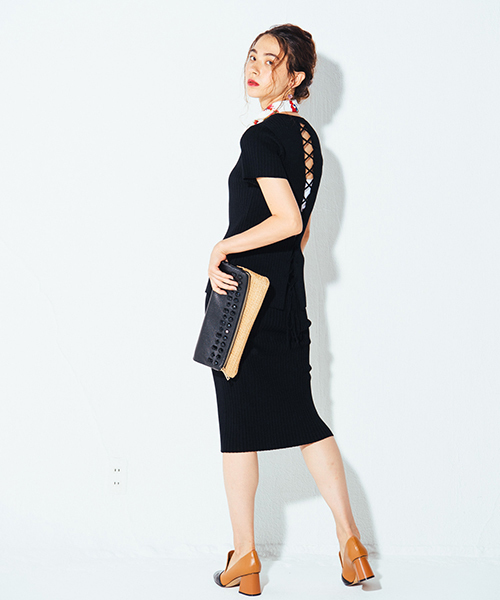 LAYMEE（レイミー）の「Citra knit skirt / シトラニットスカート（スカート・レディース・杢グレー/ブルー/ホワイト/ブラック・FREE）」の11枚目の写真