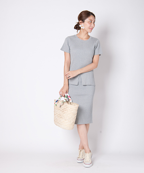 LAYMEE（レイミー）の「Citra knit skirt / シトラニットスカート（スカート・レディース・杢グレー/ブルー/ホワイト/ブラック・FREE）」の16枚目の写真