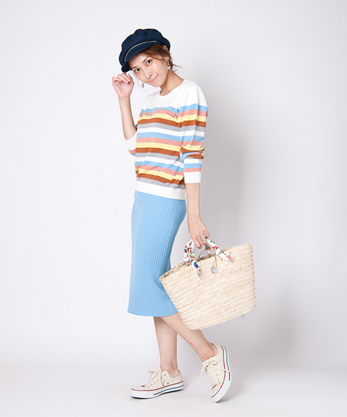 LAYMEE（レイミー）の「Citra knit skirt / シトラニットスカート（スカート・レディース・杢グレー/ブルー/ホワイト/ブラック・FREE）」の21枚目の写真