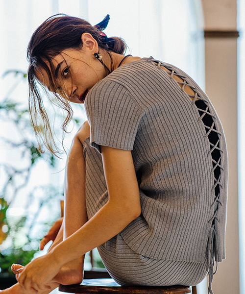 LAYMEE（レイミー）の「Citra knit skirt / シトラニットスカート（スカート・レディース・杢グレー/ブルー/ホワイト/ブラック・FREE）」の22枚目の写真