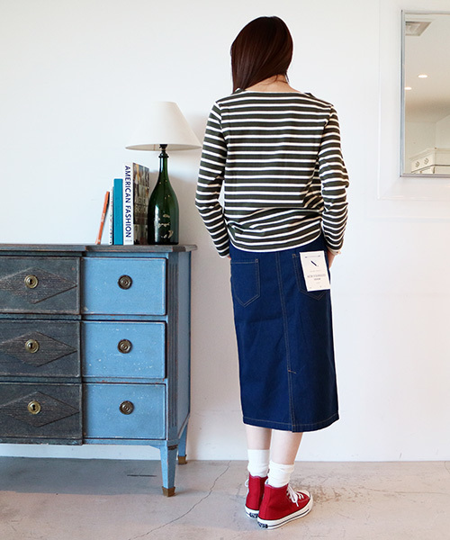 N.（N. Natural Beauty Basic）（エヌエヌナチュラルビューティーベーシック）の「【Ray4月号掲載】【追加生産】ベルト付きデニムタイトスカート（デニムスカート・レディース・ネイビー/ブルー・MEDIUM/SMALL）」の15枚目の写真