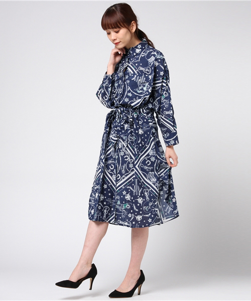 Hlaada フラーダ の Hlaada For Rose Bud プリントシャツワンピース ワンピース Wear