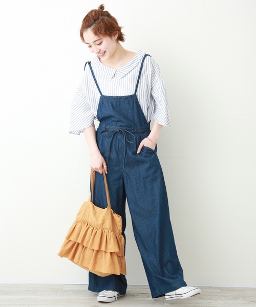 【スティッチ様★専用】デニム☺︎リメイク☺︎オーバーオール スカート☺︎チャーム スティッチ様☆専用】デニム☺︎リメイク☺︎オーバーオール