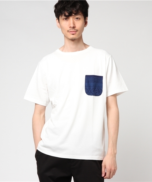WEGO(ウィゴー)の「WEGO/パイルジャガードポケットTシャツ(Tシャツ/カットソー・メンズ・ホワイト/ロイヤルブルー/イエロー/サックスブルー・LARGE/MEDIUM)」の21枚目の写真