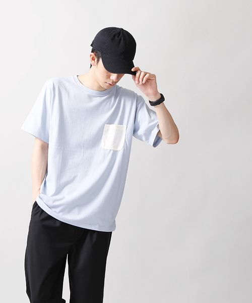 WEGO(ウィゴー)の「WEGO/パイルジャガードポケットTシャツ(Tシャツ/カットソー・メンズ・ホワイト/ロイヤルブルー/イエロー/サックスブルー・LARGE/MEDIUM)」の5枚目の写真