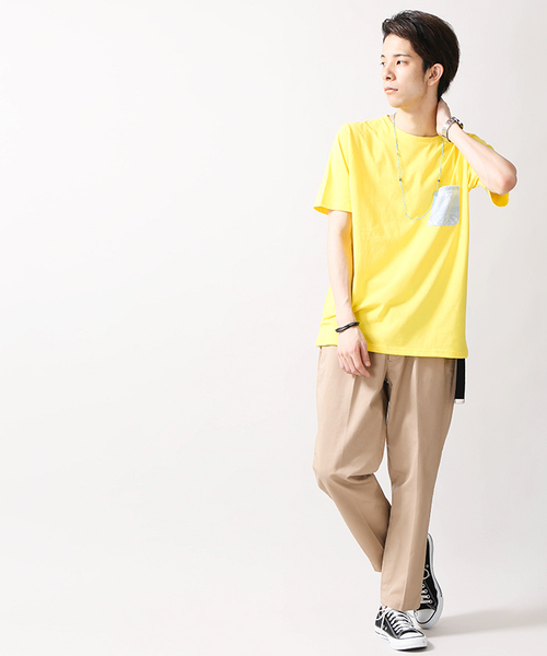 WEGO(ウィゴー)の「WEGO/パイルジャガードポケットTシャツ(Tシャツ/カットソー・メンズ・ホワイト/ロイヤルブルー/イエロー/サックスブルー・LARGE/MEDIUM)」の9枚目の写真