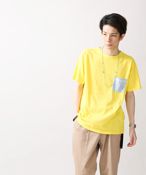 WEGO(ウィゴー)の「WEGO/パイルジャガードポケットTシャツ(Tシャツ/カットソー・メンズ・ホワイト/ロイヤルブルー/イエロー/サックスブルー・LARGE/MEDIUM)」の11枚目の写真
