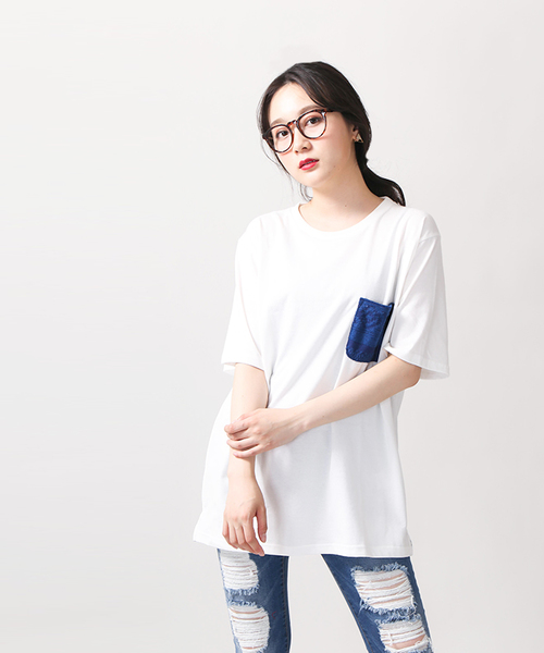WEGO(ウィゴー)の「WEGO/パイルジャガードポケットTシャツ(Tシャツ/カットソー・メンズ・ホワイト/ロイヤルブルー/イエロー/サックスブルー・LARGE/MEDIUM)」の13枚目の写真