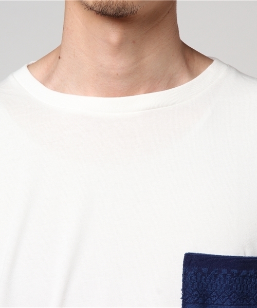 WEGO(ウィゴー)の「WEGO/パイルジャガードポケットTシャツ(Tシャツ/カットソー・メンズ・ホワイト/ロイヤルブルー/イエロー/サックスブルー・LARGE/MEDIUM)」の16枚目の写真