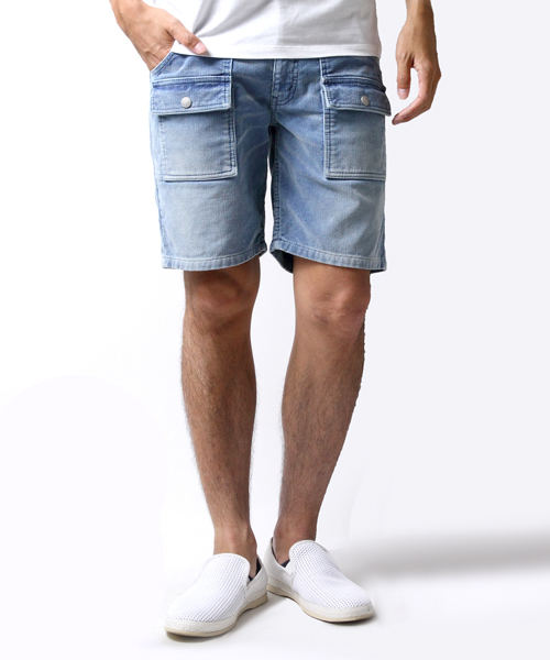 JACKROSE(ジャックローズ)の「コーデュロイブッシュショーツ(デニムパンツ・メンズ・サックスブルー・L/M/XL)」の1枚目の写真