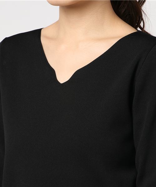 RIVE DROITE（リヴドロワ）の「ハートネックプルオーバー（ニット/セーター・レディース・オフホワイト/ブラック/ミント/ベージュ・FREE）」の9枚目の写真