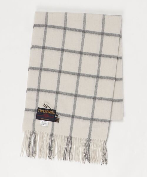 TWEED MILL（ツイードミル）の「[TWEED MILL/ツイードミル] 70×190 大判ウールストール（ストール/ショール・レディース・ネイビー/ライトブラウン/シルバーグレー/ホワイト×ブラック/ブルー系その他/キャメル/レッド系その他/チェック/レッド系その他2/ブラウン系その他/チャコールグレー/ブラック系その他/グレー系その他/ホワイト系その他/グレー系その他2/グレー系その他3/グレー系その他4/イエロー×ブラック/ブラウン系その他2/レッド系その他3/ブラック/ベージュ/オレンジ/グリーン系その他/ロイヤルブルー/ベージュ系その他/ブラウン系その他3/グリーン系その他3/グリーン系その他2/ラベンダー・F）」の3枚目の写真