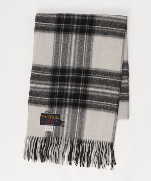 TWEED MILL（ツイードミル）の「[TWEED MILL/ツイードミル] 70×190 大判ウールストール（ストール/ショール・レディース・ネイビー/ライトブラウン/シルバーグレー/ホワイト×ブラック/ブルー系その他/キャメル/レッド系その他/チェック/レッド系その他2/ブラウン系その他/チャコールグレー/ブラック系その他/グレー系その他/ホワイト系その他/グレー系その他2/グレー系その他3/グレー系その他4/イエロー×ブラック/ブラウン系その他2/レッド系その他3/ブラック/ベージュ/オレンジ/グリーン系その他/ロイヤルブルー/ベージュ系その他/ブラウン系その他3/グリーン系その他3/グリーン系その他2/ラベンダー・F）」の10枚目の写真
