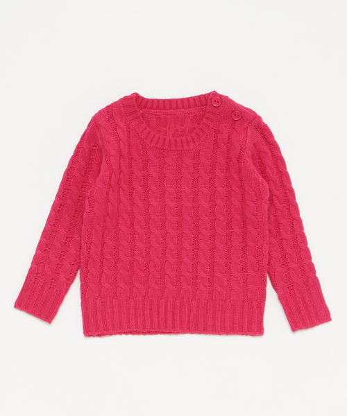 KOBE LETTUCE（コウベレタス）の「★キッズ★暖かほっこりケーブル編みニットトップス/セーター/男女兼用/ユニセックス/KIDS[X358]神戸レタス（ニット/セーター・キッズ・アイボリー/ブラック/ネイビー/ピンク/グレー・110/100/120/90）」の8枚目の写真