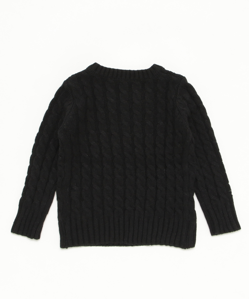 KOBE LETTUCE（コウベレタス）の「★キッズ★暖かほっこりケーブル編みニットトップス/セーター/男女兼用/ユニセックス/KIDS[X358]神戸レタス（ニット/セーター・キッズ・アイボリー/ブラック/ネイビー/ピンク/グレー・110/100/120/90）」の6枚目の写真