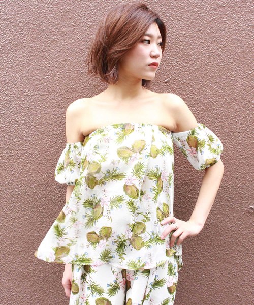 Barak バラク の 2wayパターンオフショルダー シャツ ブラウス Wear