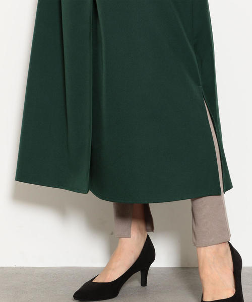 グリーンレーベルリラクシング　カシュクール風ワンピース 緑　ロング size SHORT/TALLあり］シンプルリフトワンピース -UVカット