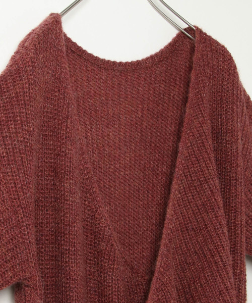 VENCEEXCHANGE(ヴァンスエクスチェンジ)の「カシュクールニットワンピース(ワンピース・レディース・ダークグリーン/ブラウン/ボルドー・MEDIUM)」の10枚目の写真